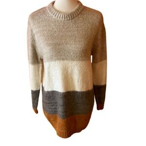 Universal Thread Soft Fuzzy Earthy Stripes sweater